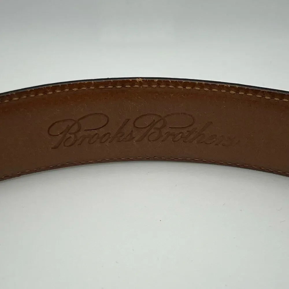 Men's Brooks Brothers Gold Buckle Leather Dress Belt Small